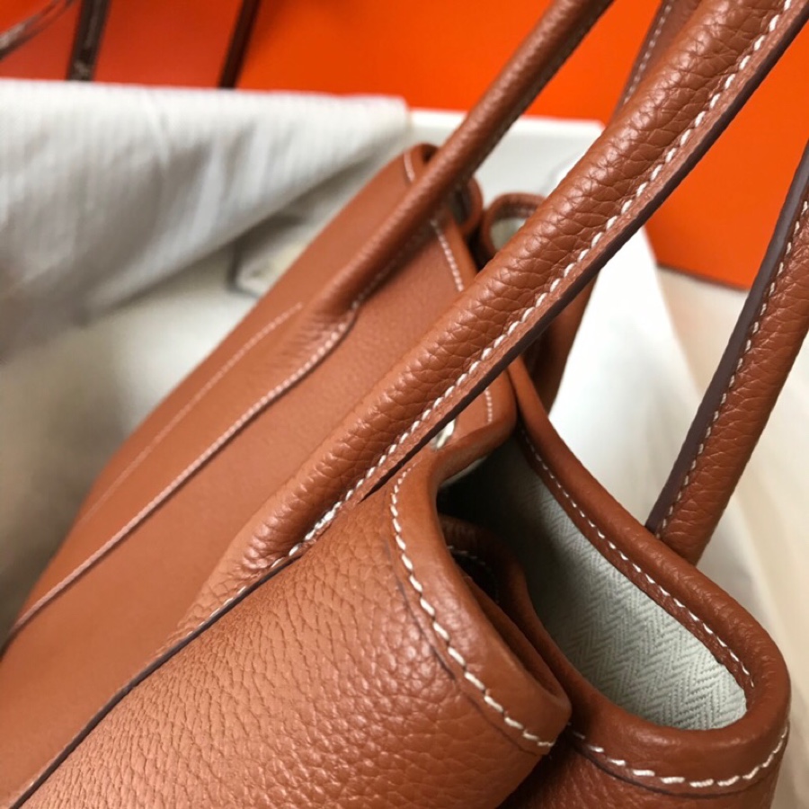 Hermes Garden Party 36cm Tote Handbag In Brown Clemence Leather